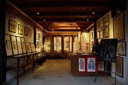 周庄古镇桃花屋木刻年画